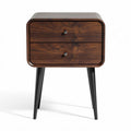 Wooden nightstand with two drawers in walnut finish 50 x 40 x 60cm