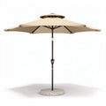 Patio umbrella with beige canopy and steel frame 300 x 300 x 250cm